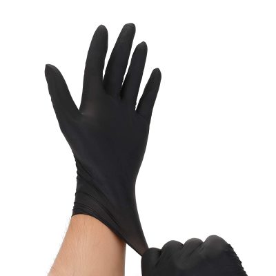 Black powder-free latex disposable gloves (3)