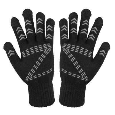 Black cotton knitted winter gloves (4)