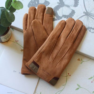 Brown retro fashion leather gloves (3)
