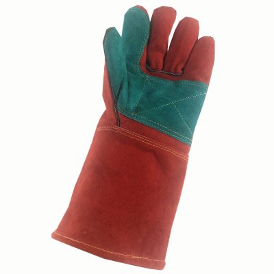 Green red welder welding gloves (5)