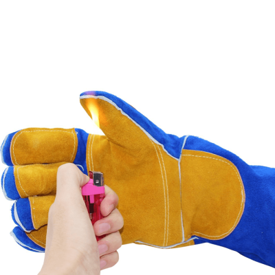 High quality cow leather welding gloves (1)