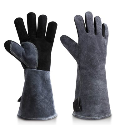 Long leather handguard welding gloves (4)