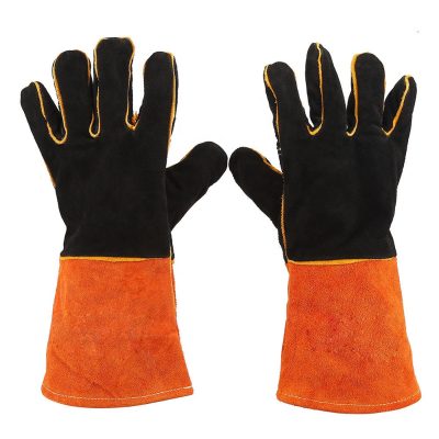 New orange fully lined welding gloves (2)