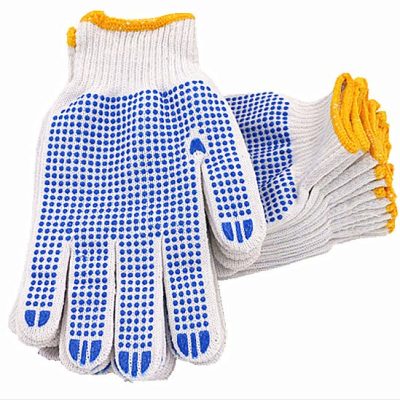 Non-slip polka dot cotton knitted gloves (2)