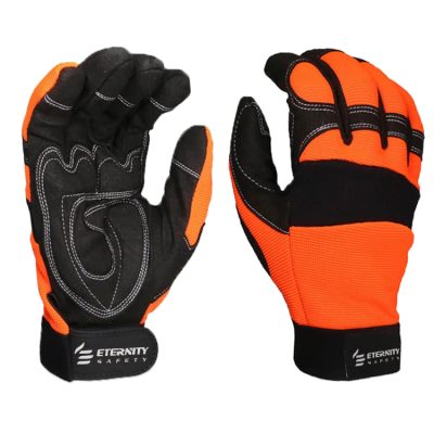 Orange conspicuous safety work gloves (4)