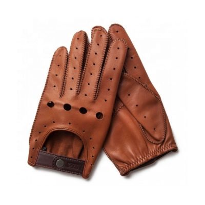 Perforated vintage leather driving gloves (3)