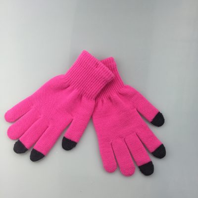 Pink fashion warm winter gloves (5)