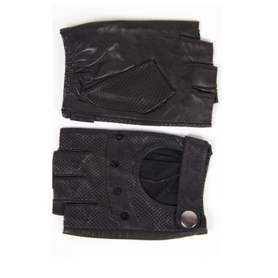 Short fingerless leather driving gloves (3)