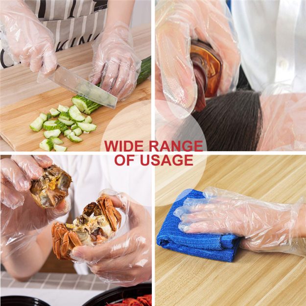 Tough waterproof disposable PE gloves (1)