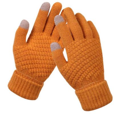 Wholesale custom orange winter gloves (2)