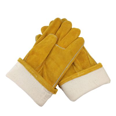 Wholesale yellow ordinary welding gloves (6)