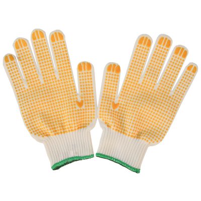 Yellow non-slip origin cotton gloves (6)