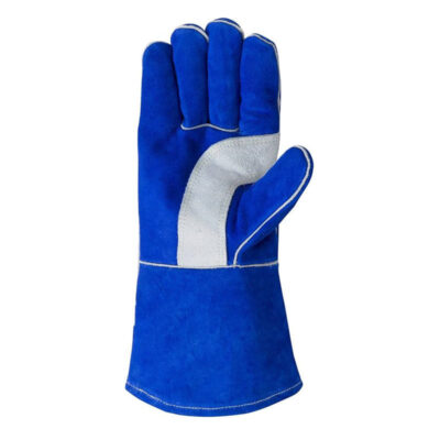 Blue cow leather welding gloves