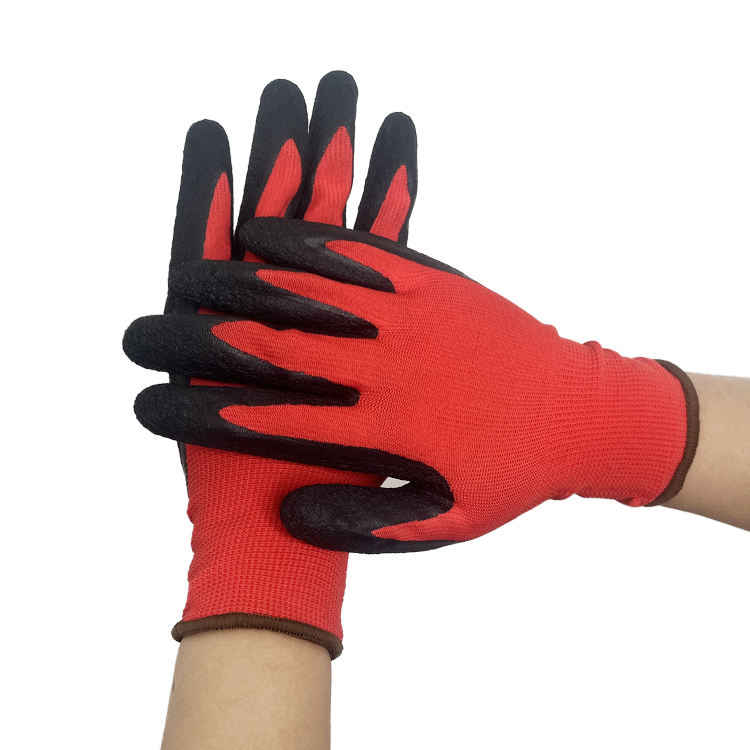 Best Seller 15 Gauge Custom Red Foam Nitrile Work Gloves (2) foam nitrile safety work gloves