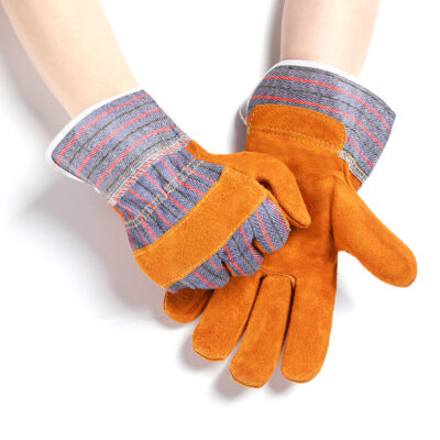 Cow split leather welding gloves
