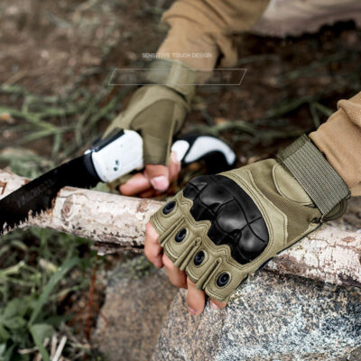 anti-cut half-finger tactical gloves for men