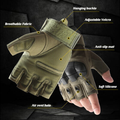 anti-cut half-finger tactical gloves for men