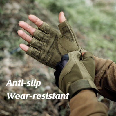 anti-cut half-finger tactical gloves for men