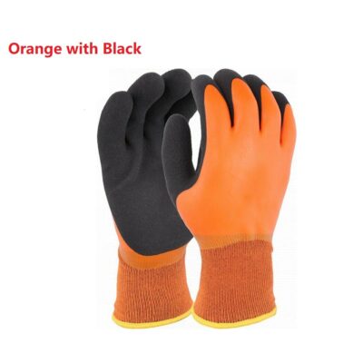 Waterproof black nitrile gloves