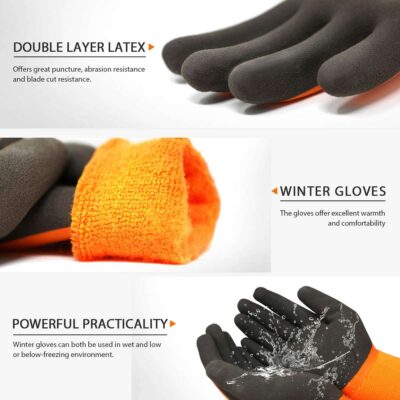 Waterproof black nitrile gloves