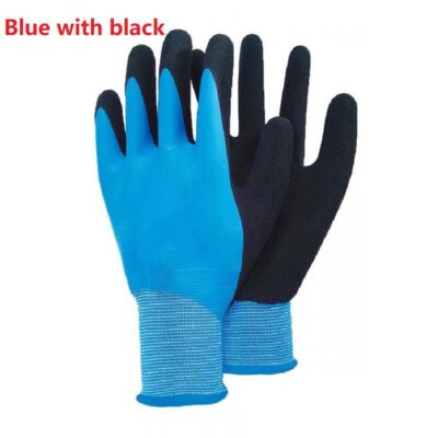Waterproof black nitrile gloves