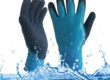 Waterproof black nitrile gloves