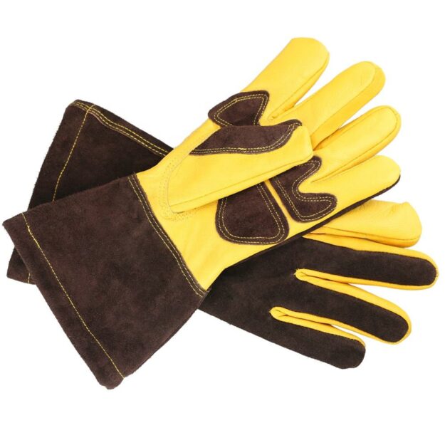 Heat Resistant Cow Full Grain Leather Welding Gloves Factory (5) welding gloves factory supply