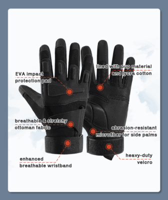 tactical gloves with EVA knuckle protection