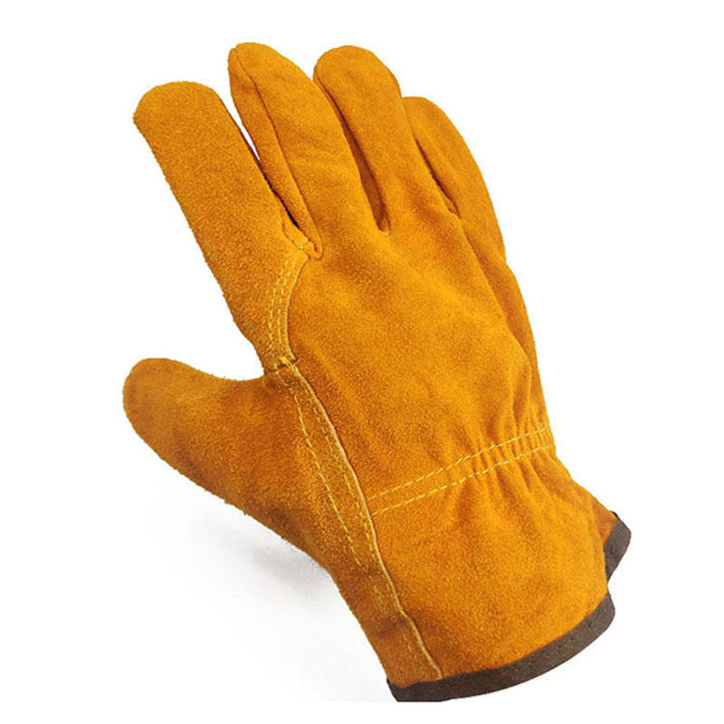 High Quality Yellow Cow Split Leather Work Gloves Manufacturer (5) leather work gloves manufacturer