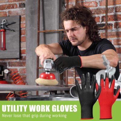 coated construction work gloves