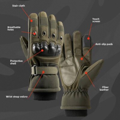 winter fleece-lined tactical gloves