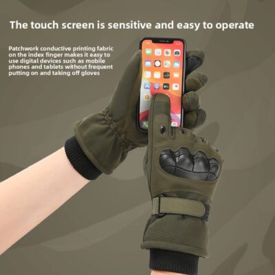 winter fleece-lined tactical gloves