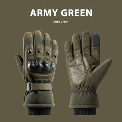 winter fleece-lined tactical gloves