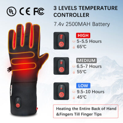 Waterproof heated motorcycle gloves