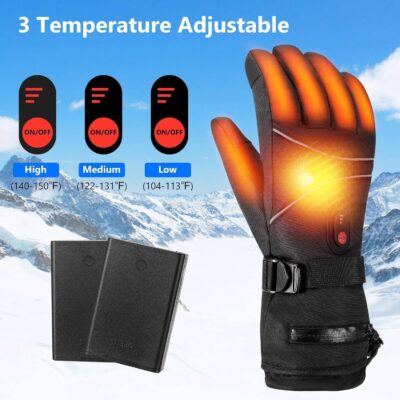 heated PU winter sport gloves