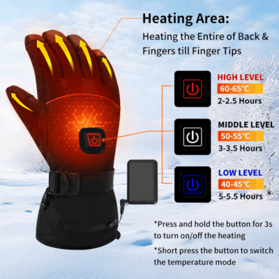 electric heated winter outdoor gloves