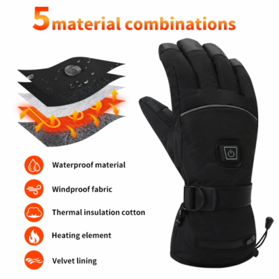 electric heated winter outdoor gloves