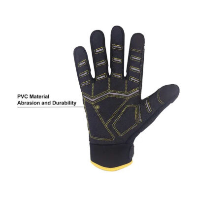 Black Leather TPR Mechanic Gloves