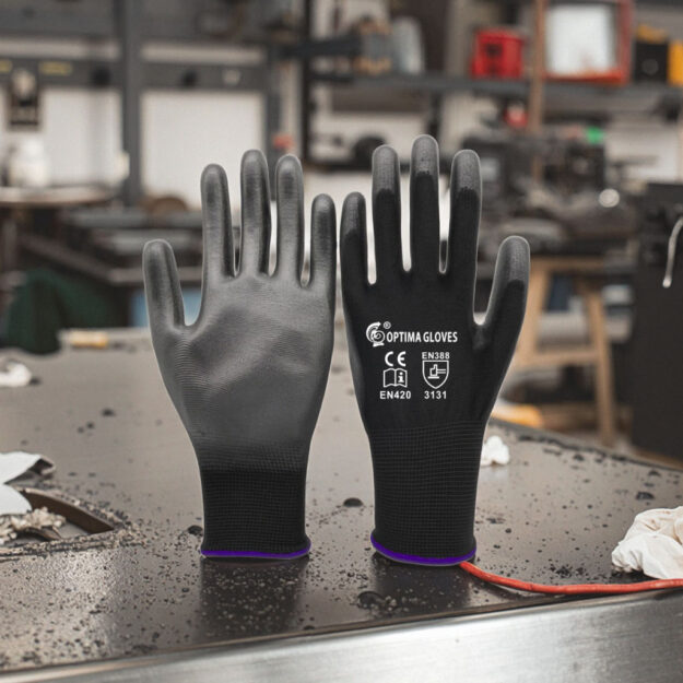 PU coated nylon work gloves for safety