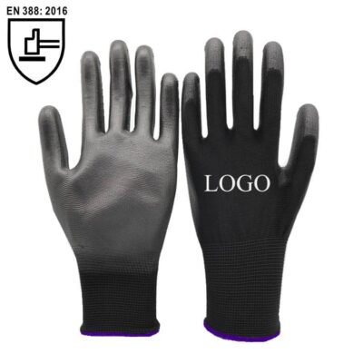 PU coated nylon work gloves for safety