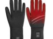 Heated waterproof leather ski gloves