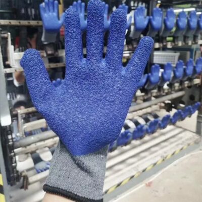 Cotton latex coated safety work gloves