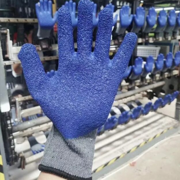 Cotton latex coated safety work gloves