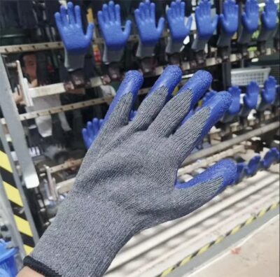 Cotton latex coated safety work gloves
