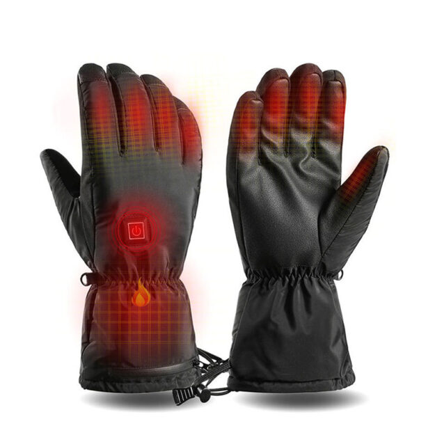 Waterproof heated winter skiing gloves