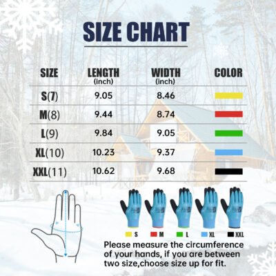 waterproof insulated winter grip work gloves