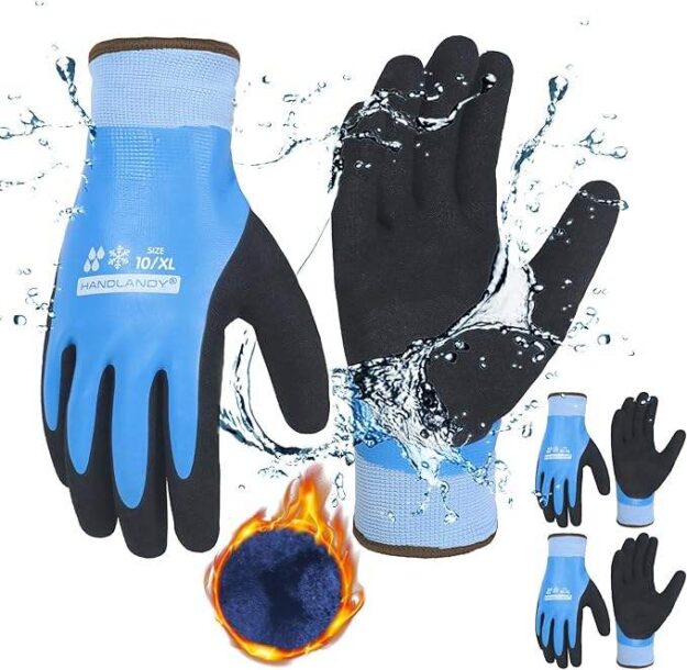 waterproof insulated winter grip work gloves