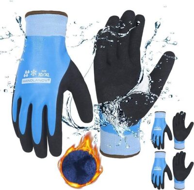 waterproof insulated winter grip work gloves
