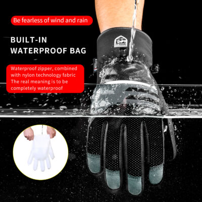 Waterproof warm winter ski gloves