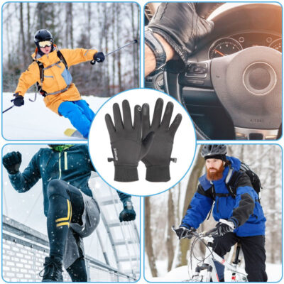 waterproof fleece-lined winter skiing gloves